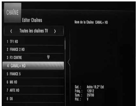 ASTRELL Terminal satellite Numérique 013144 - Créer une liste de chaînes favorites : - 1