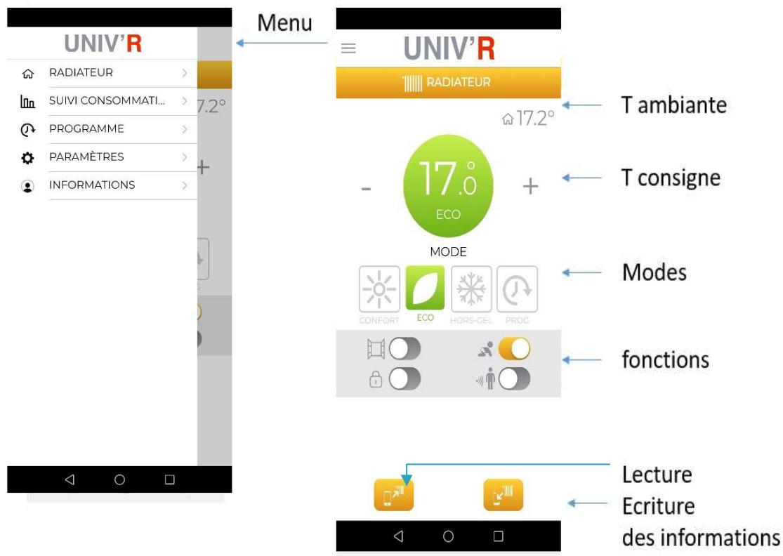 UNIVR EDEN - Principe de navigation de l'application UNIV'R TOUCH - 1