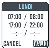 EQUATION LUZ B - Modifier l'horaire configure pour les tranches de confort - 3