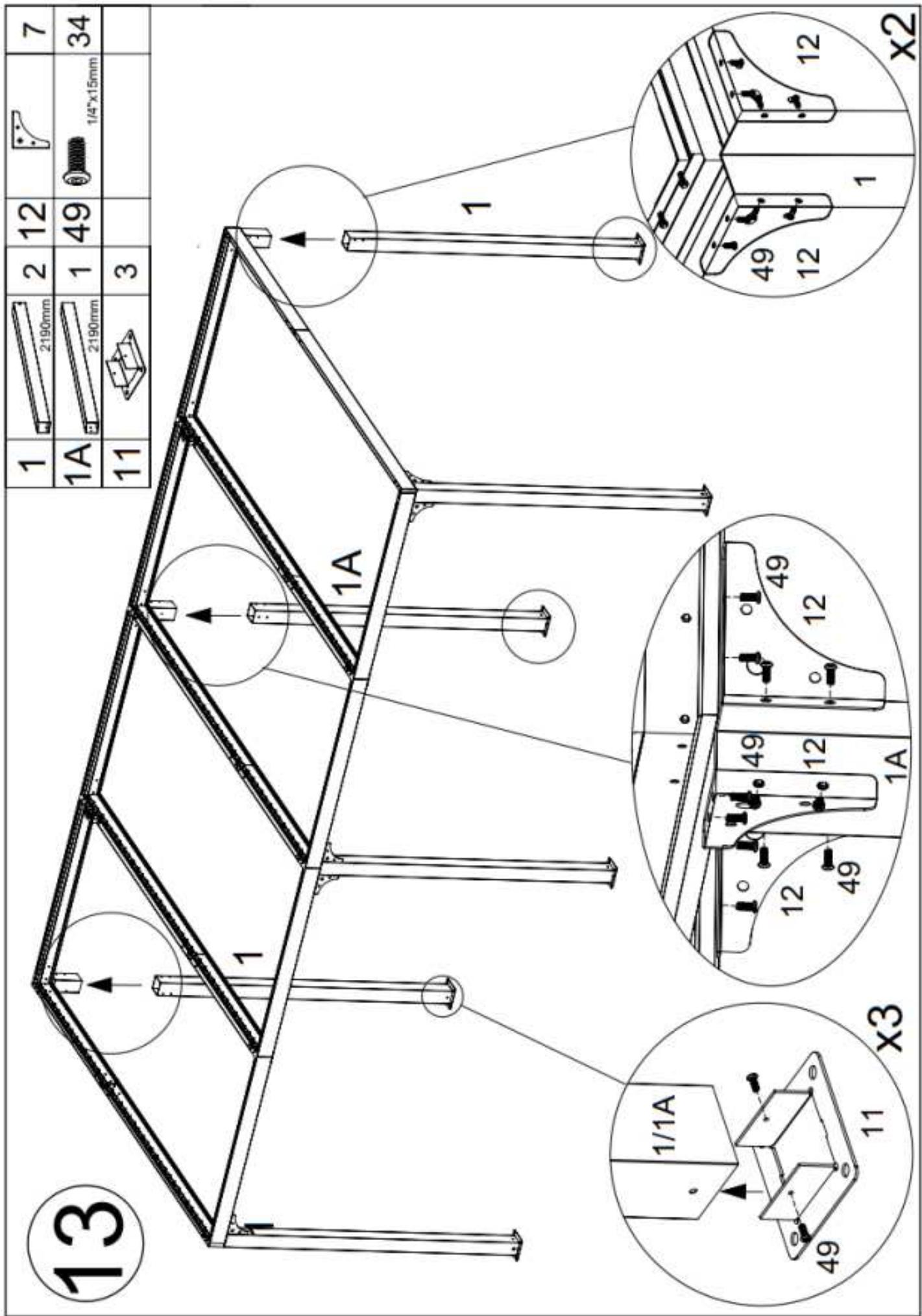 HABRITA PER 3660 BI - Emplacement des pieces dans les cartons - 25