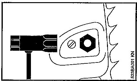 STIHL MS 241 C-M - Montage du guide-chaine et de la chaine (tendeur l'etal) - 1