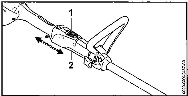 STIHL FSA 57 - Réglage de la longueur du tube - 1