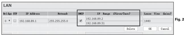 LANDXCAPE LX910 - Sorg for at DHCP Funktionen er aktiveret. (Se Fig. 2) - 1
