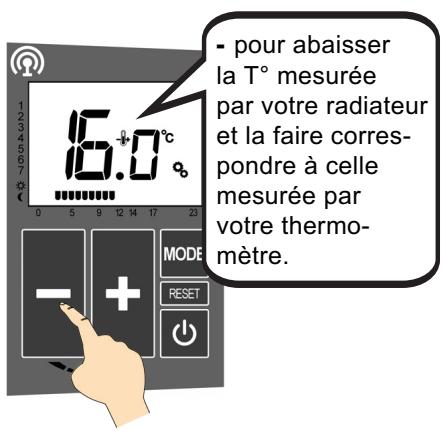 ACOVA PERCALE 2 - ÉTALONNAGE DE LA TEMPERATURE DE CONSIGNE (suite): - 1