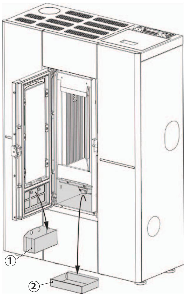 EXTRAFLAME MARILENA PLUS AD - Compartiment CENDRE amovible 2 : - 1