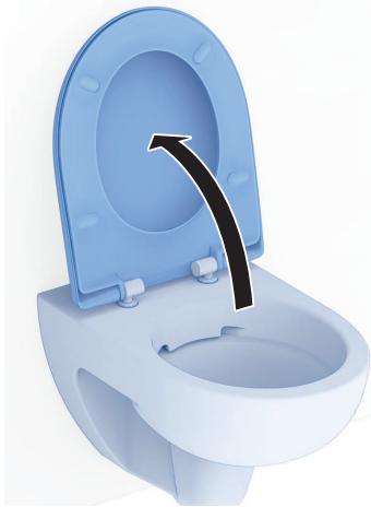 GEBERIT KIT HYGIèNE JAPONAIS LAVANT POUR WC CAMA - Ouvrez I'abattant WC. - 1