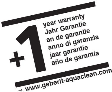 GEBERIT KIT HYGIèNE JAPONAIS LAVANT POUR WC CAMA - Enregistrement pour garantie - 1