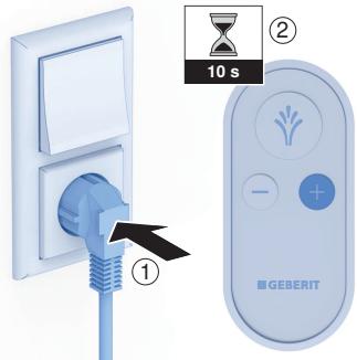 GEBERIT KIT HYGIèNE JAPONAIS LAVANT POUR WC CAMA - Établissement de la connexion avec la télécommande Geberit - 3