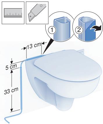 GEBERIT KIT HYGIèNE JAPONAIS LAVANT POUR WC CAMA - Place the water tank with the lid closed on top of the technics assembly. - 4