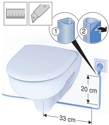 GEBERIT KIT HYGIèNE JAPONAIS LAVANT POUR WC CAMA - Place the water tank with the lid closed on top of the technics assembly. - 3