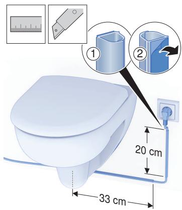 GEBERIT KIT HYGIèNE JAPONAIS LAVANT POUR WC CAMA - Fixation des cables à l'aide des conduits de cables - 2