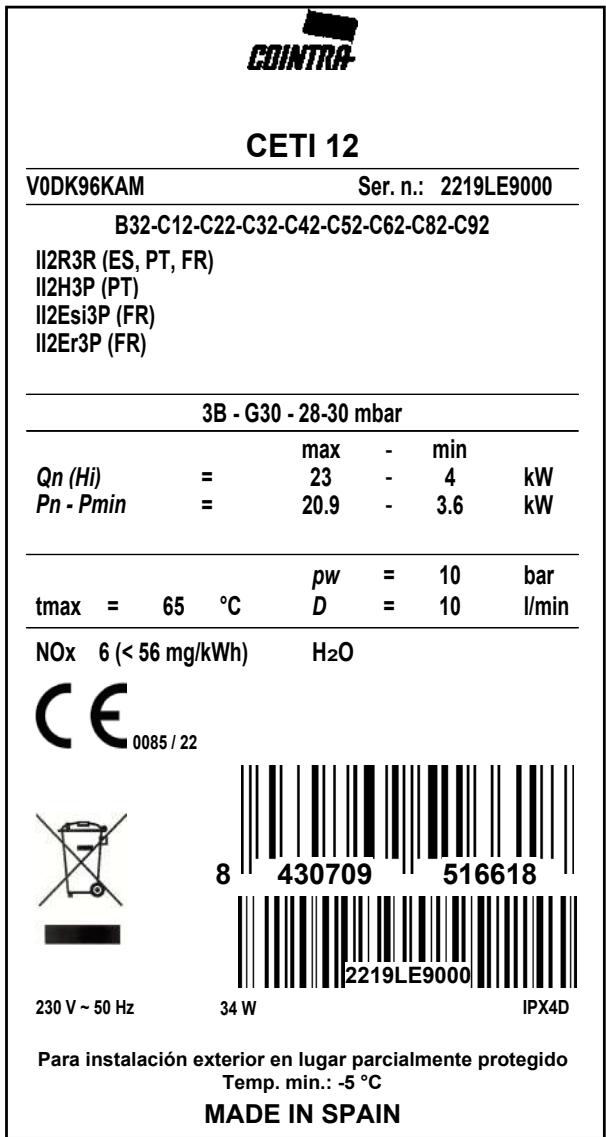 COINTRA CETI - Bajo NOx Baixo NOx Bas NOx Low NOx - Installing the water heater - 3