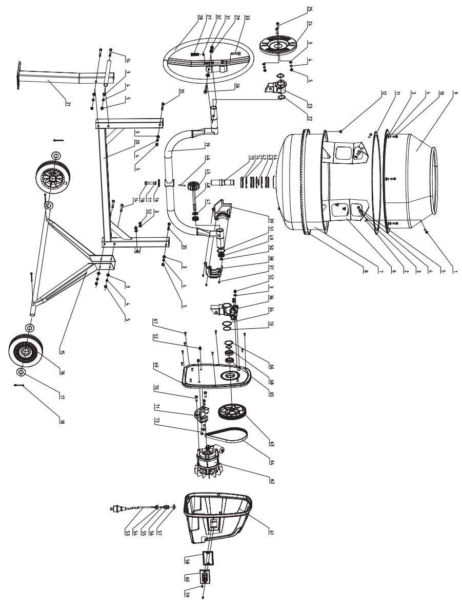 Leroy Merlin 74539 - PIECE DE RECHANGE ET NOMENCLATURE - 1