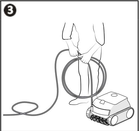 ZODIAC CNX 2590 - Etaler et enrouler le cable pour limiter l'emmèlement du cable - 3