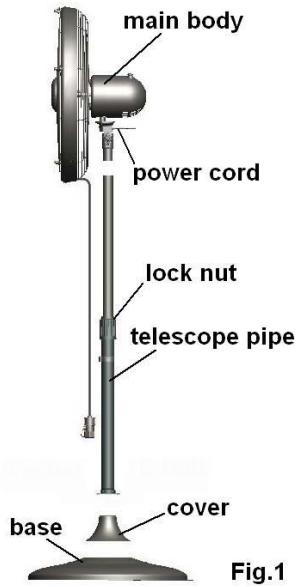OFRESH VENTILATEUR BRUMISATEUR EXTéRIEUR SUR PIED 145 CM - INSTRUCTIONS DE MONTAGE - 1