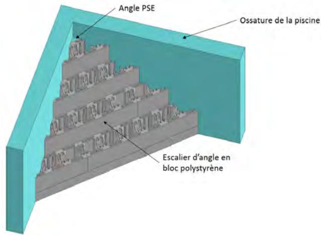 BWT PISCINE EN BLOC POLYSTYRèNE - Pose des blocs de l'escalier - 1