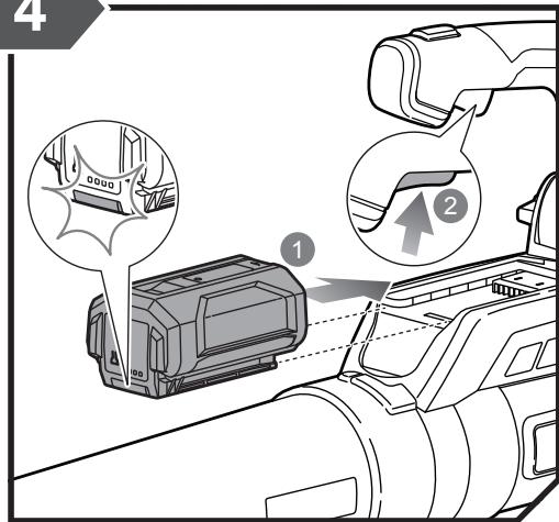 Diagram showing a device with labeled parts and annotations, including a magnified view of the device's internal structure.