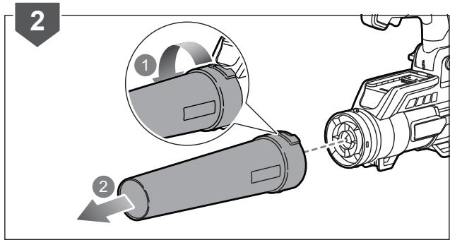 Diagram showing two mechanical components with numbered parts, one highlighted in a magnified inset.