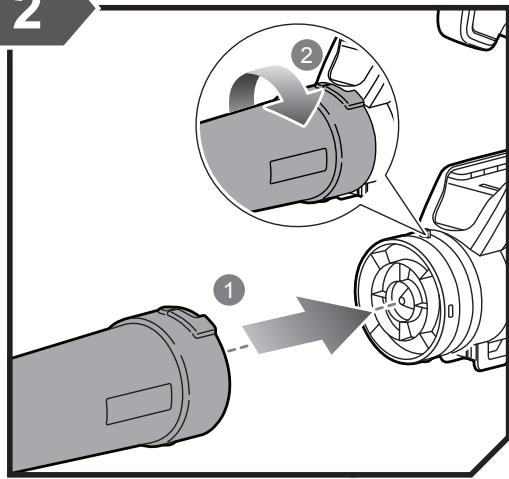 Diagram showing mechanical assembly steps with numbered annotations indicating component selection and rotation