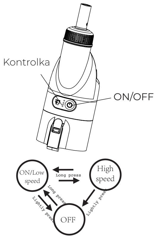 GRE VCB50P - Zapnutí a režim turbo rychlosti - 1