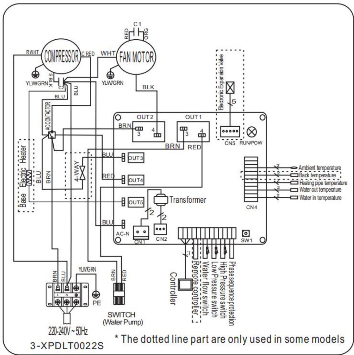 GRE HPG25 - HPG40 - HPG50 - HPG70 - CALEFACCION DE LA BOMBA DE CALOR DE LA PISCINA DIAGRAMA - 2