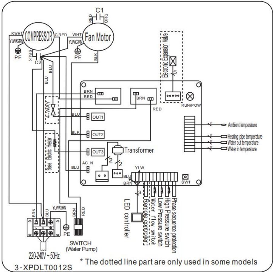 GRE HPG25 - HPG40 - HPG50 - HPG70 - SWIMMING POOL HEAT PUMP WIRING DIAGRAM - 1