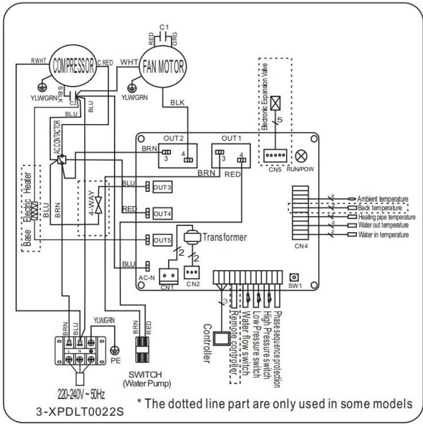 GRE HPG25 - HPG40 - HPG50 - HPG70 - PISCINA POMPDA CALORE SCHEMA - 2