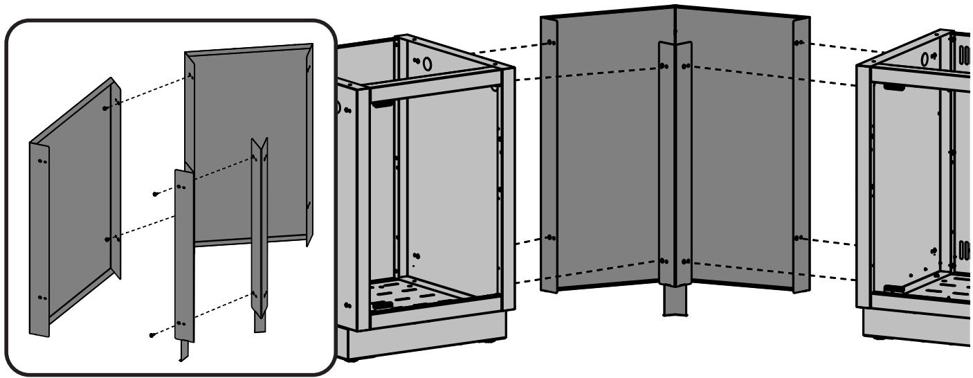 NAPOLEON GRILLS BIG 32 - IM-45T X 2 RACCORDEMENT DE CABINETS À 90 DEGRÉS - 4