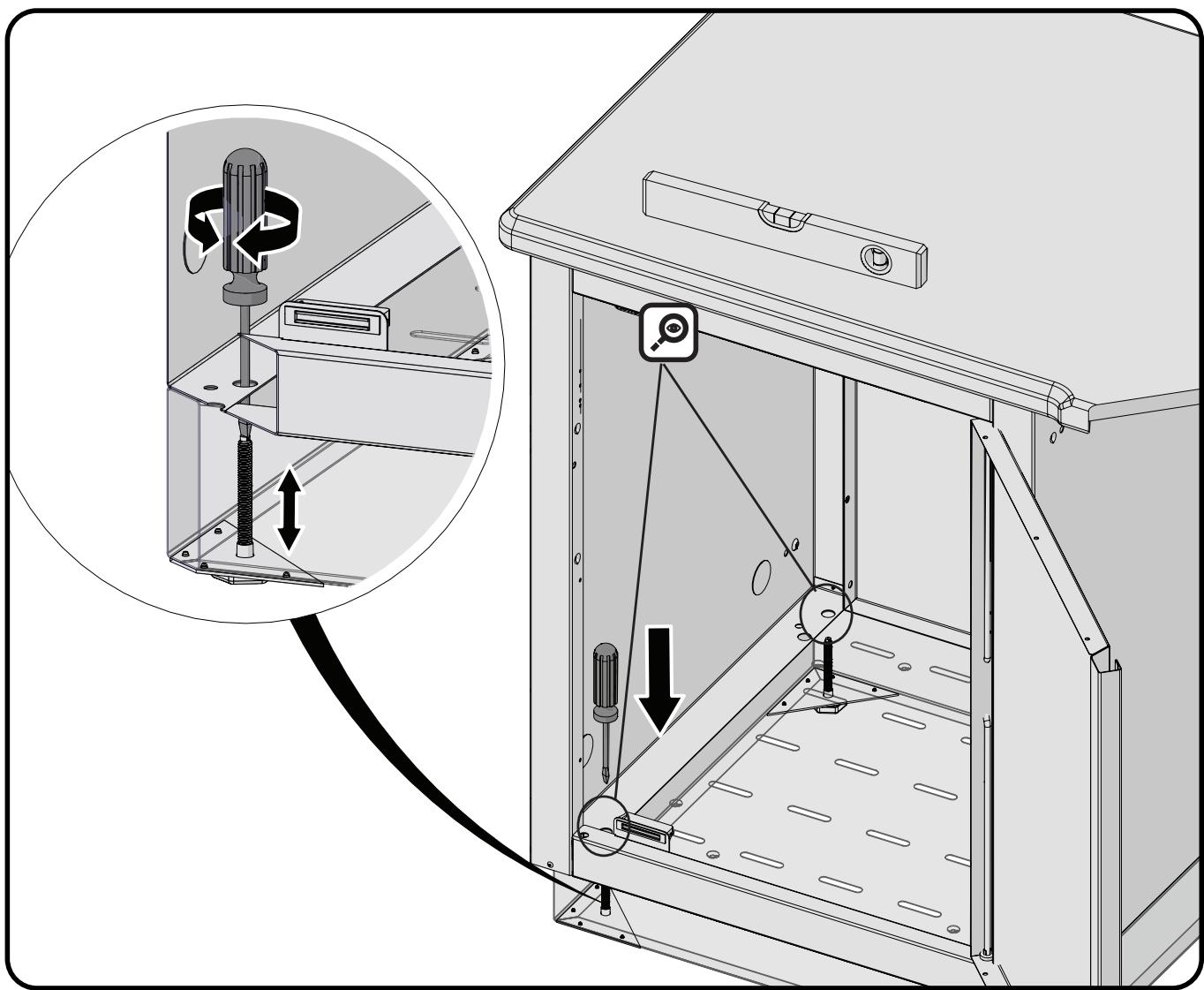 NAPOLEON GRILLS BIG 32 - CABINET LEVELING PROCEDURE - 3