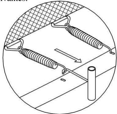 TRIGANO TRAMPOLINE + FILET + ECHELLE - ETAPE 4 - Assemblage de la toile de saut sur le cadre - 2