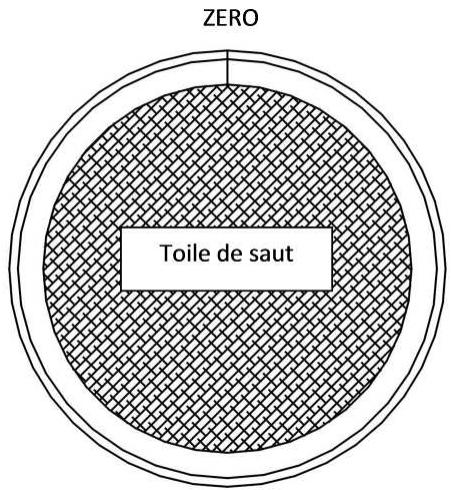 TRIGANO TRAMPOLINE + FILET + ECHELLE - ETAPE 4 - Assemblage de la toile de saut sur le cadre - 1