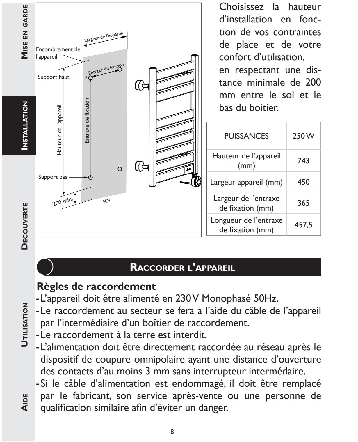 SAUTER KELUD MINI - 5/ INSTALLATION DES FIXATIONS SUR LE SÉCHE-SERVIETTÉS - 4
