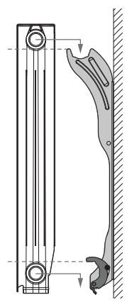 LE RADIATEUR FRANCAIS SOBRE - - Mise en place du radiateur sur les pattes de fixation - 2