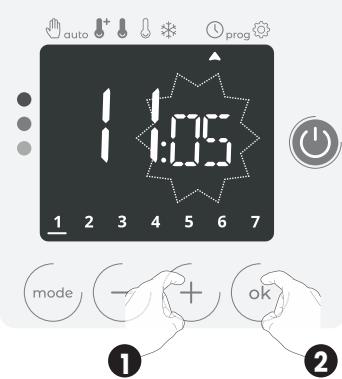 LE RADIATEUR FRANCAIS SOBRE - RéGLAGE DE L'HEURE ET DU JOUR - 3