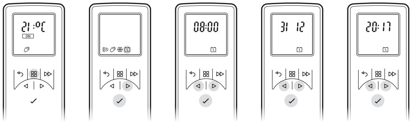 DIMPLEX CASSETTE DIMPLEX 400 LED - Configurar la Fecha y la hora - 1