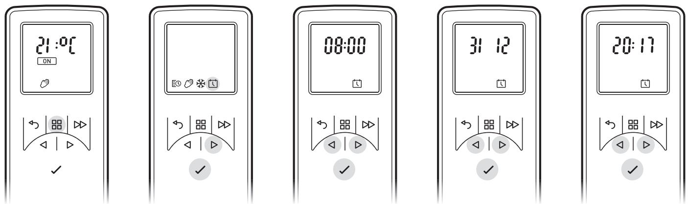 DIMPLEX CASSETTE DIMPLEX 400 LED - Impostare giorno e ora - 1
