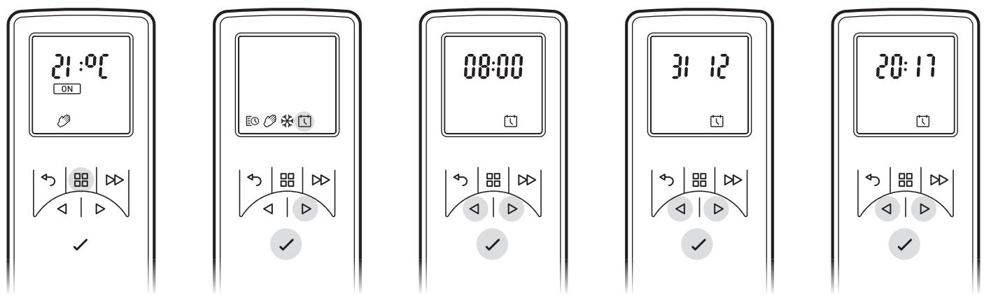 DIMPLEX CASSETTE DIMPLEX 400 LED - Datum en Tijd instellen - 1