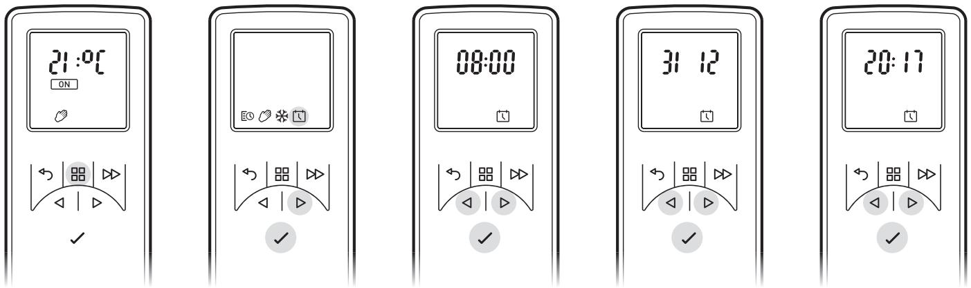 DIMPLEX CASSETTE DIMPLEX 400 LED - Réglage de la date et l'heure - 1