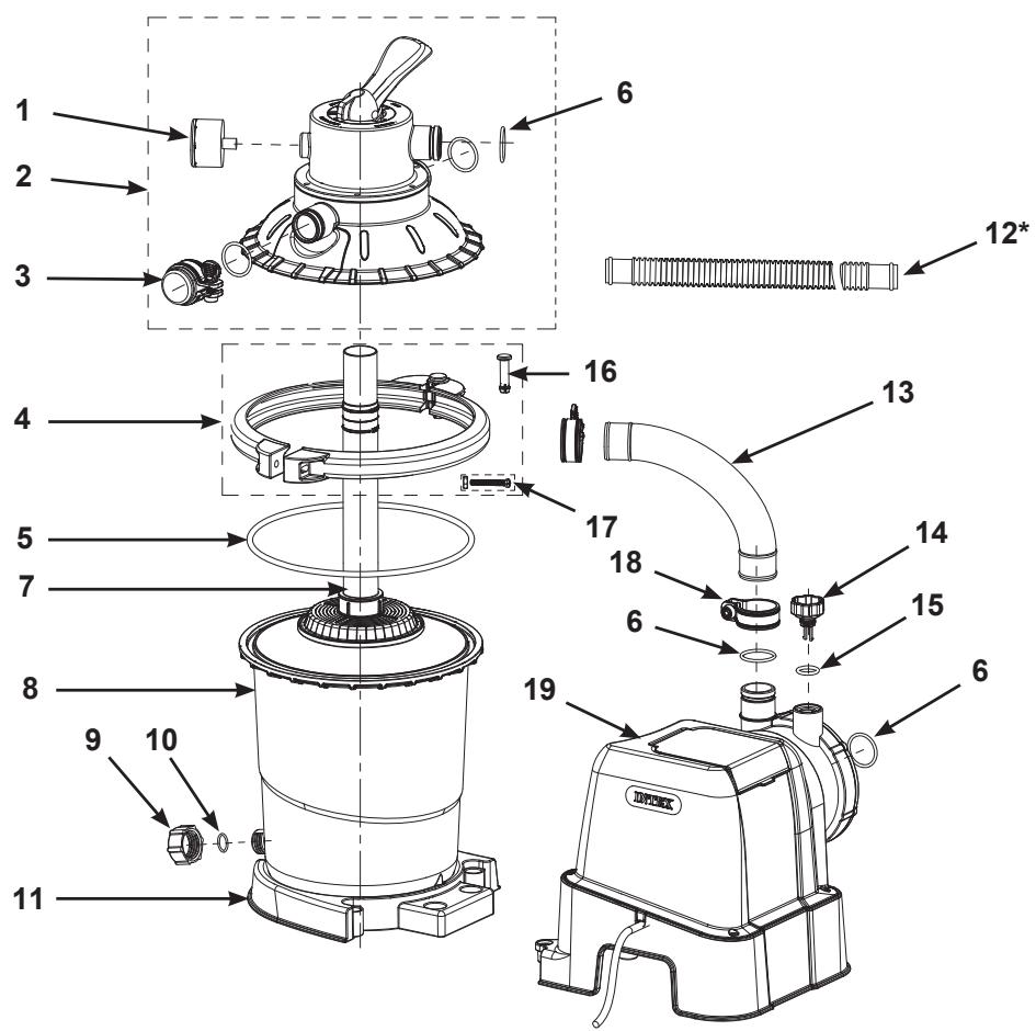 INTEX SX925 - DETAIL DES PIECES - 1