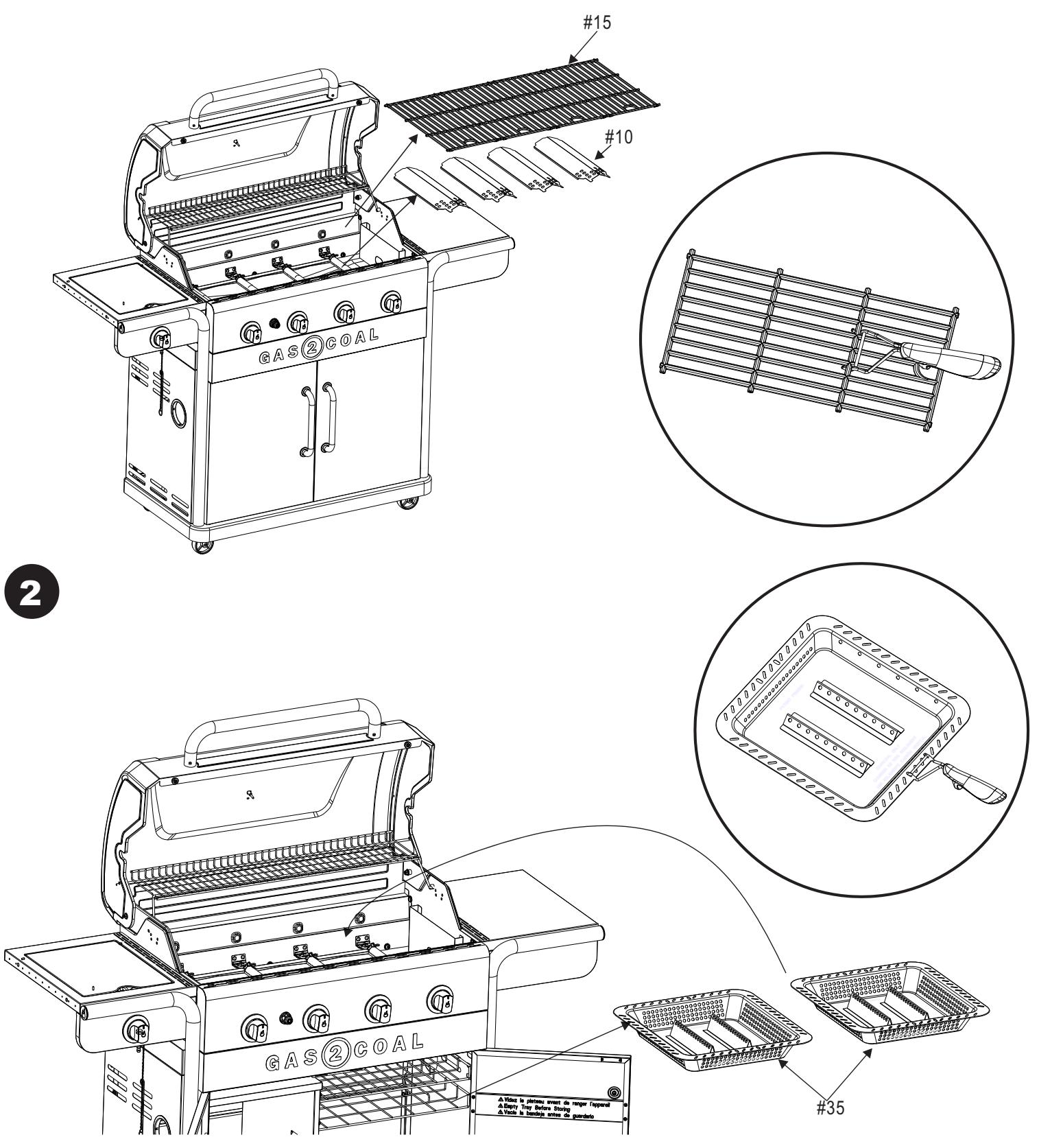 CHAR BROIL GAS2COAL - 468301421 - 468301421UK - 468302421 - GAS TO CHARCOAL CONVERSION MUST BE DONE WITH A COLD GRILL. - 1