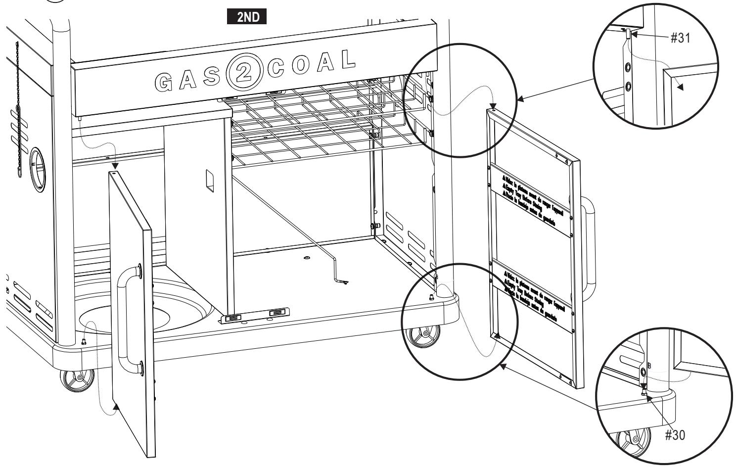 CHAR BROIL GAS2COAL - 468301421 - 468301421UK - 468302421 - PARTS LIST - 23