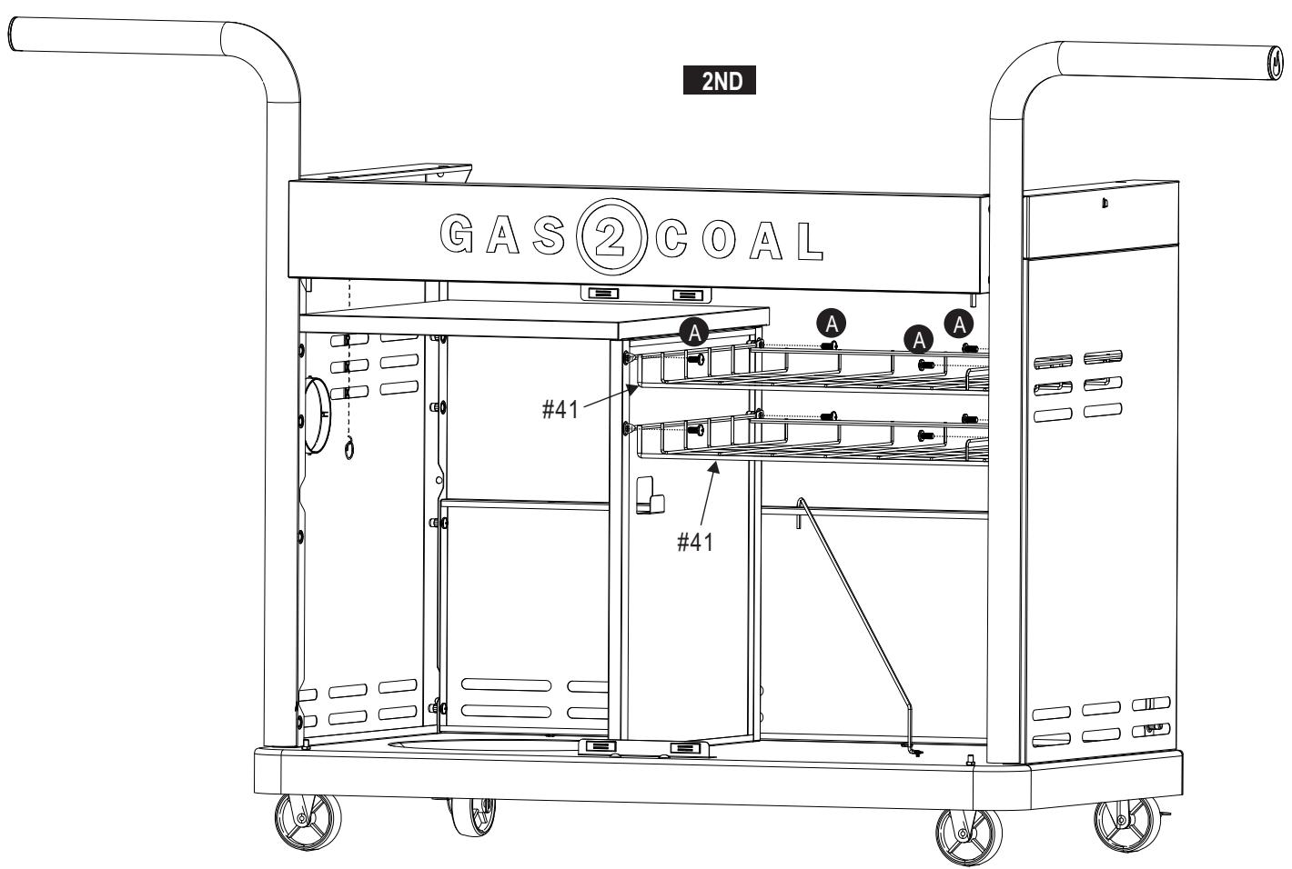 CHAR BROIL GAS2COAL - 468301421 - 468301421UK - 468302421 - PARTS LIST - 19