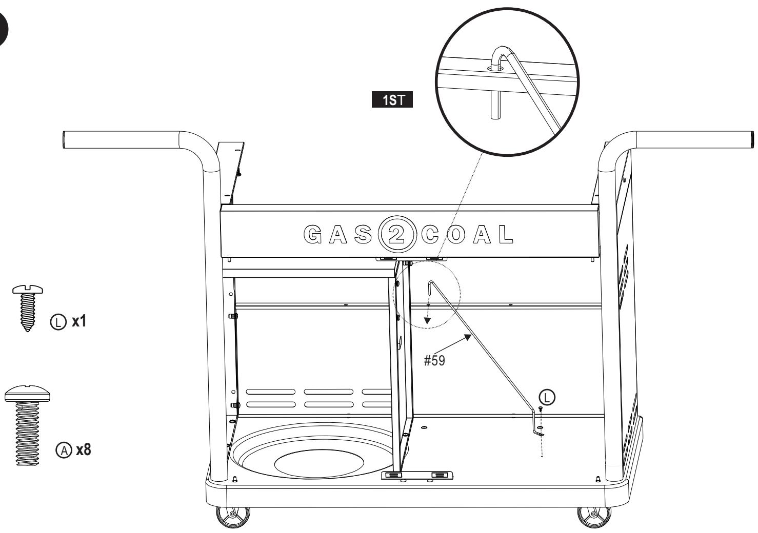 CHAR BROIL GAS2COAL - 468301421 - 468301421UK - 468302421 - PARTS LIST - 18