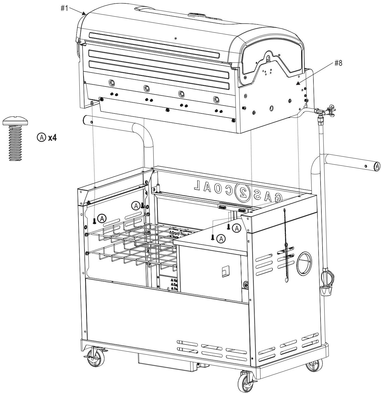 CHAR BROIL GAS2COAL - 468301421 - 468301421UK - 468302421 - PARTS LIST - 24