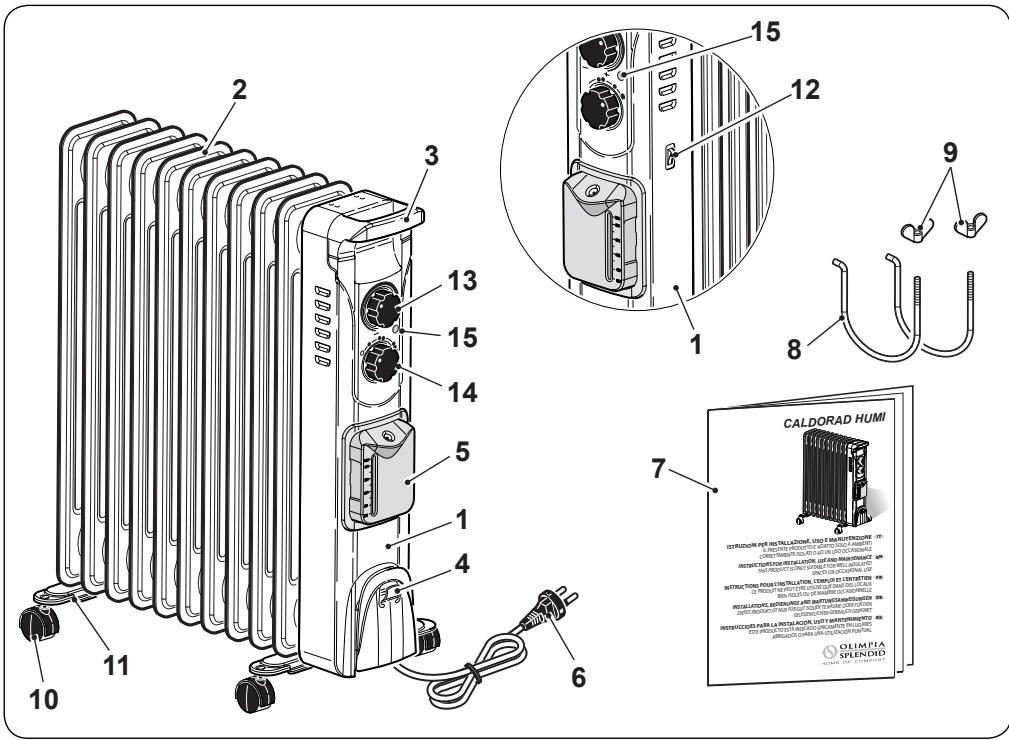 OLIMPIA SPLENDID CALDORAD HUMI - 1-DESCRIPTION OF THE APPLIANCE AND OF THE COMMANDS - 1