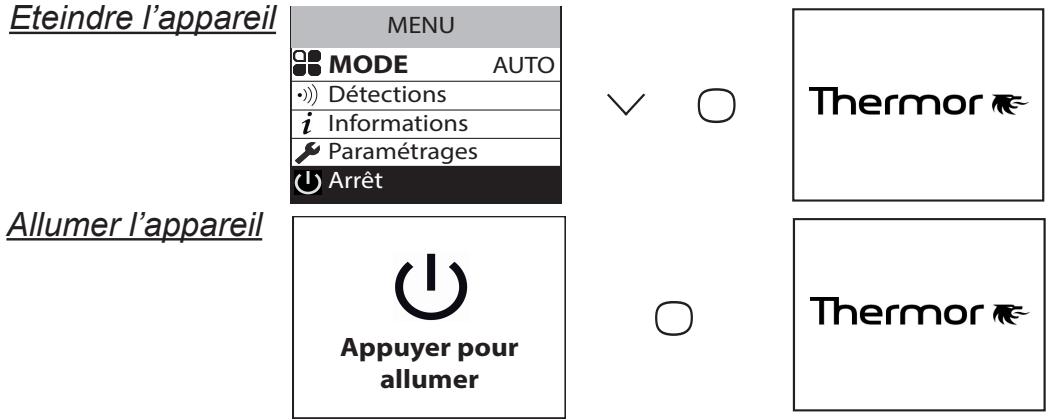 THERMOR EQUATEUR 4 - - Allumer/éteindre l'appareil - 1