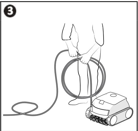 ZODIAC CNX 4090 IQ - Etaler et enrouler le cable pour limiter l'emmèlement du cable - 3