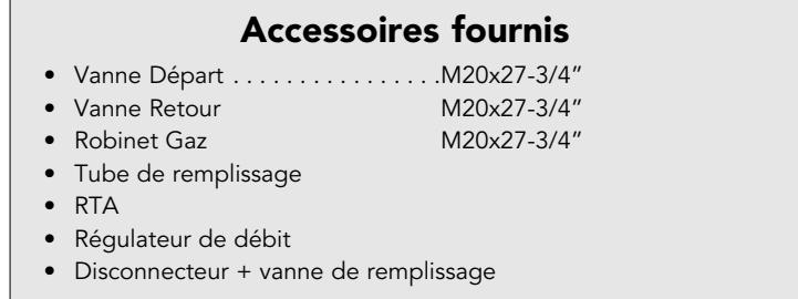 FRISQUET HYDROMOTRIX - HYDROCONFORT - PRESTIGE CONDENSATION - RACCORDEMENTS DES ACCESSOIRES HYDRAULIQUE ET GAZ HYDROCONFORT - 1