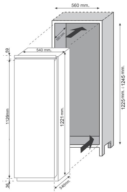 ROSIERES RSLP122N - DIMENSIONES DEL PRODUCTO Y HUECO DE ENCASTRE - 1