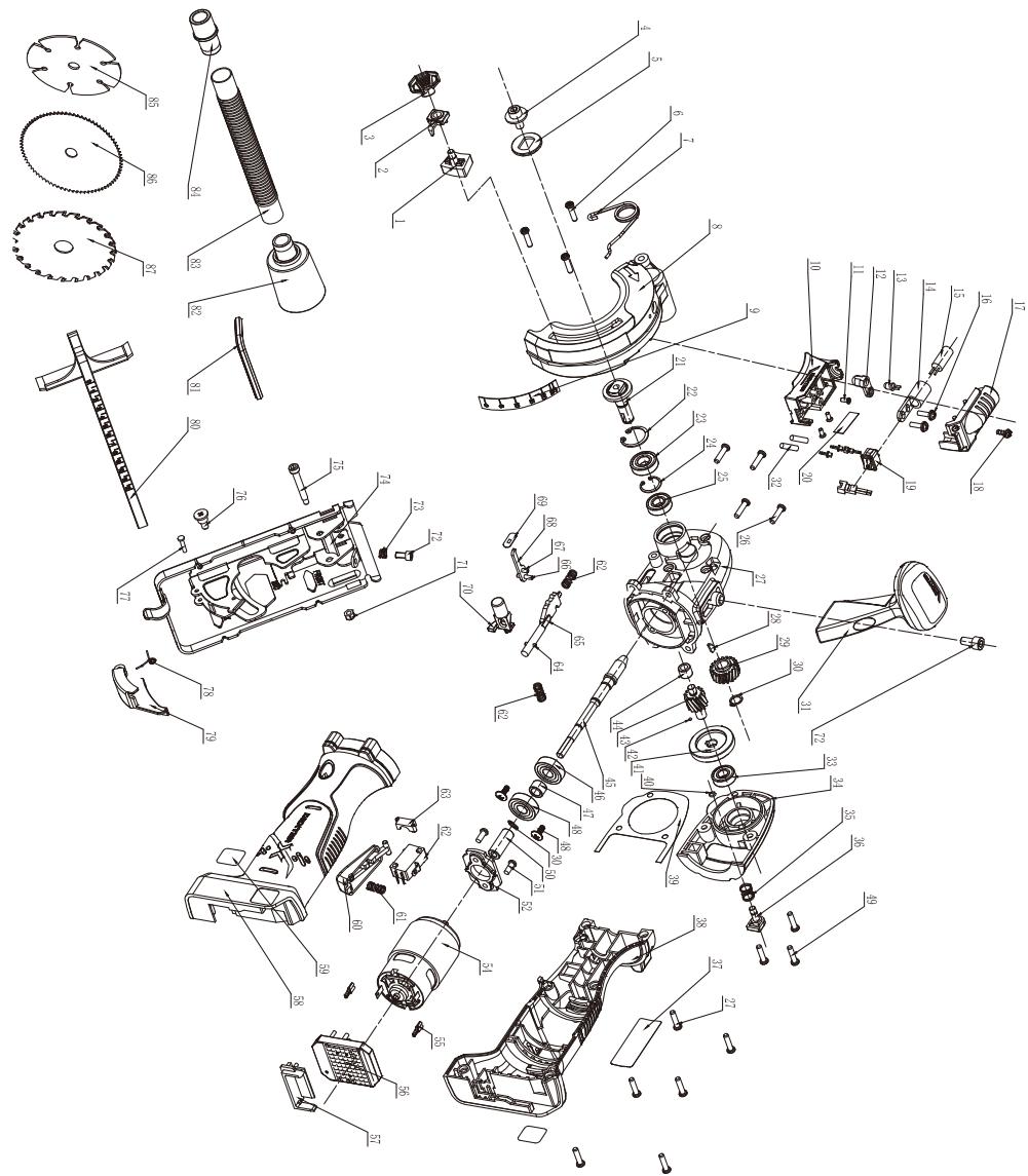 DEXTER 20VMPS2-85.1 - PERSPEKTYWICZNY WIDOK EKSPLODUJĄCY &amp; LISTA CZĘŚCI ZAMIENNYCH - 1